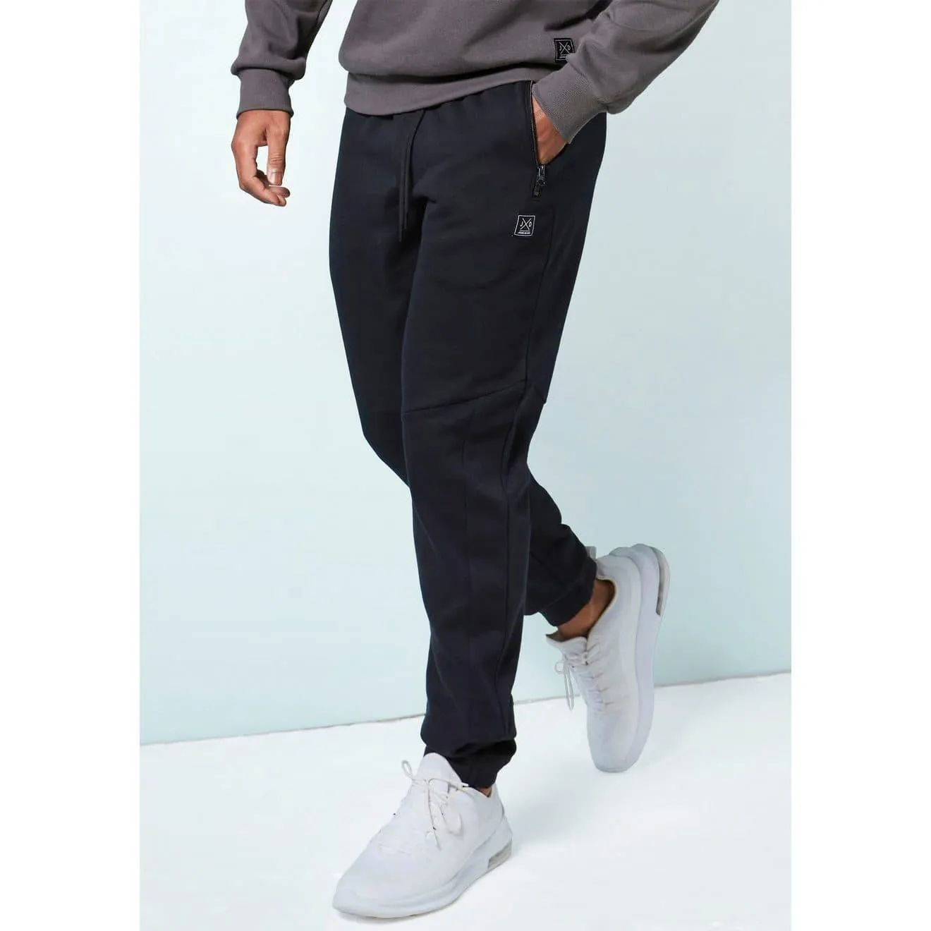 John Devin Sweatbroek Joggingbroek met zijzakken en bindband van katoenmix