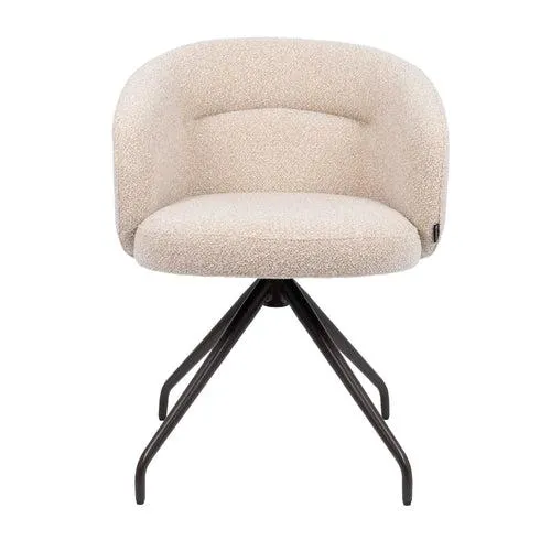 HelloChair eetkamerstiel HC06 Suskin - spinpoot anodic brown - cloud warm naturel