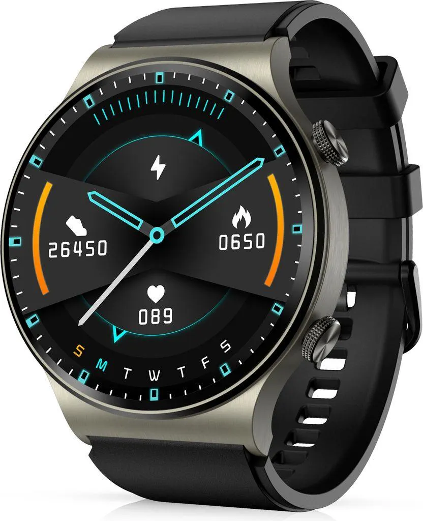 Blackview R7 Pro - Verbundene Uhr für Männer und Frauen - wasserdichte Smartwatch IP68 - Metallrahmen & Robustes Corning-Glas - Fitnessuhr mit Herzfrequenz, Blutsauerstoff & Schlafen - Schwarz