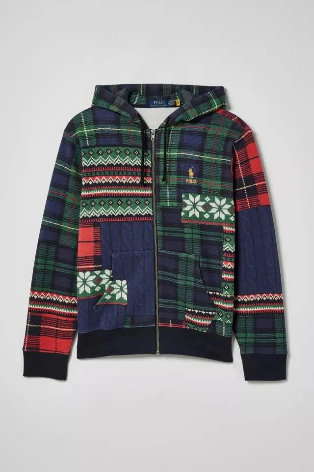 Polo Ralph Lauren Stravenger Patchwork Full Zip Hoodie Sweatshirt