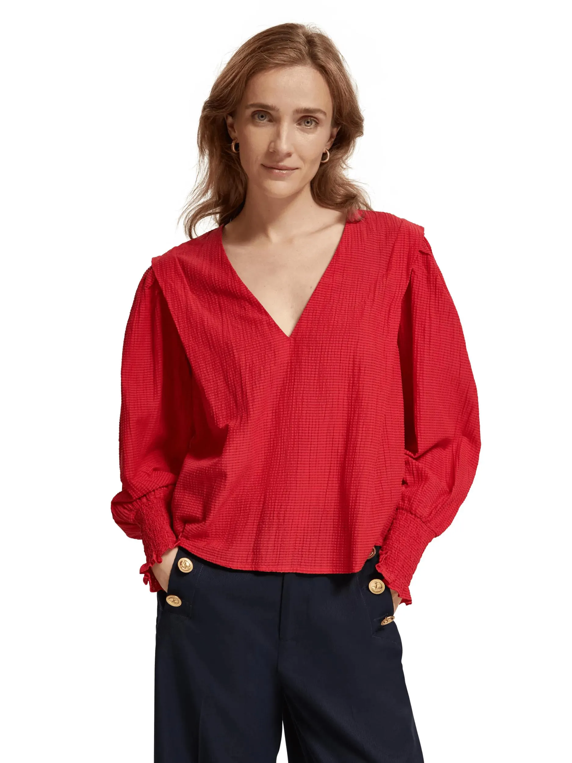 Lightweight V-neck blouse