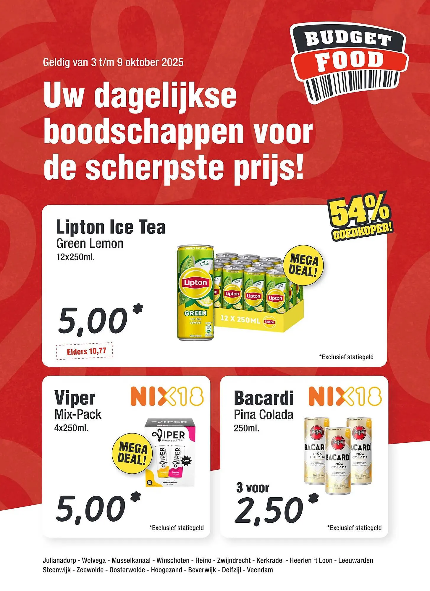 Budget Food folder van 3 oktober tot 9 oktober 2025 - Folder pagina 1