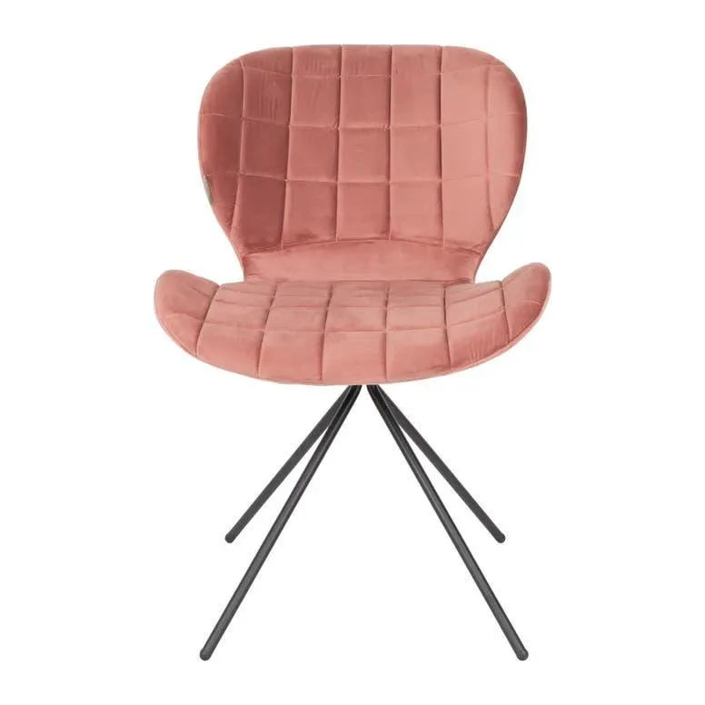 Stoel - Omg Velvet set van 2 - Koel grijs