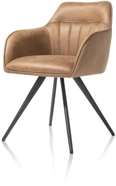 armstoel - frame 4-poots zwart (ROB) + draaibaar - stof Rocky