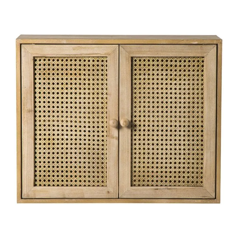 Webbing wandkast Bandung - naturel - 48.5x60x22 cm