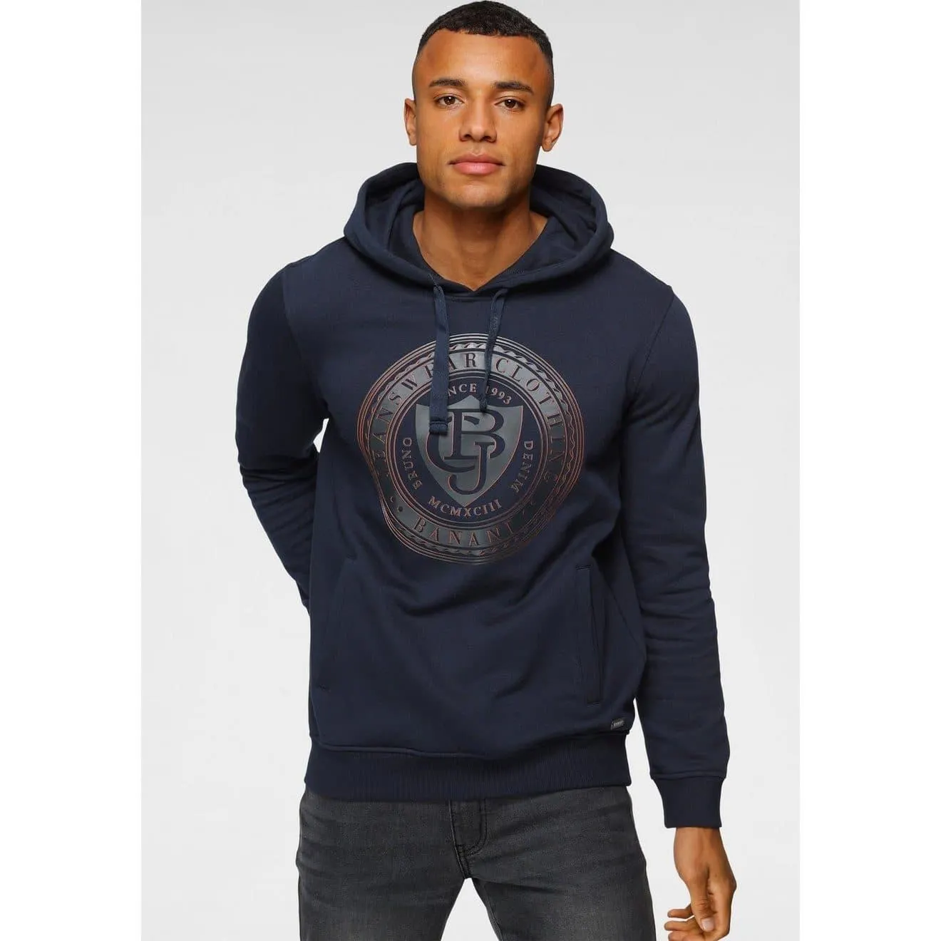 Bruno Banani Hoodie Lange mouwen, smalle pasvorm, bedrukt uiterlijk