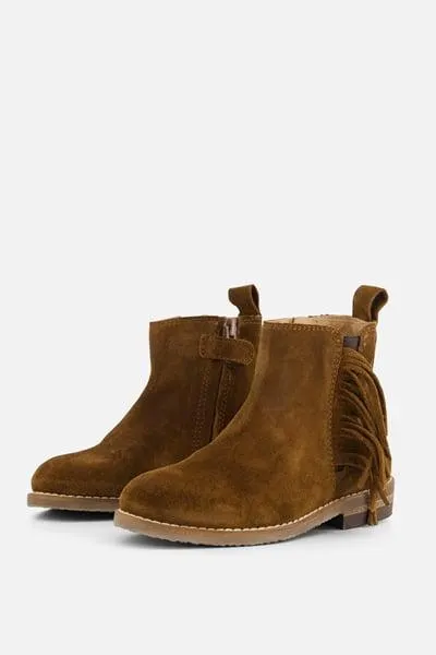 Clic! Enkellaarsjes cognac Leer