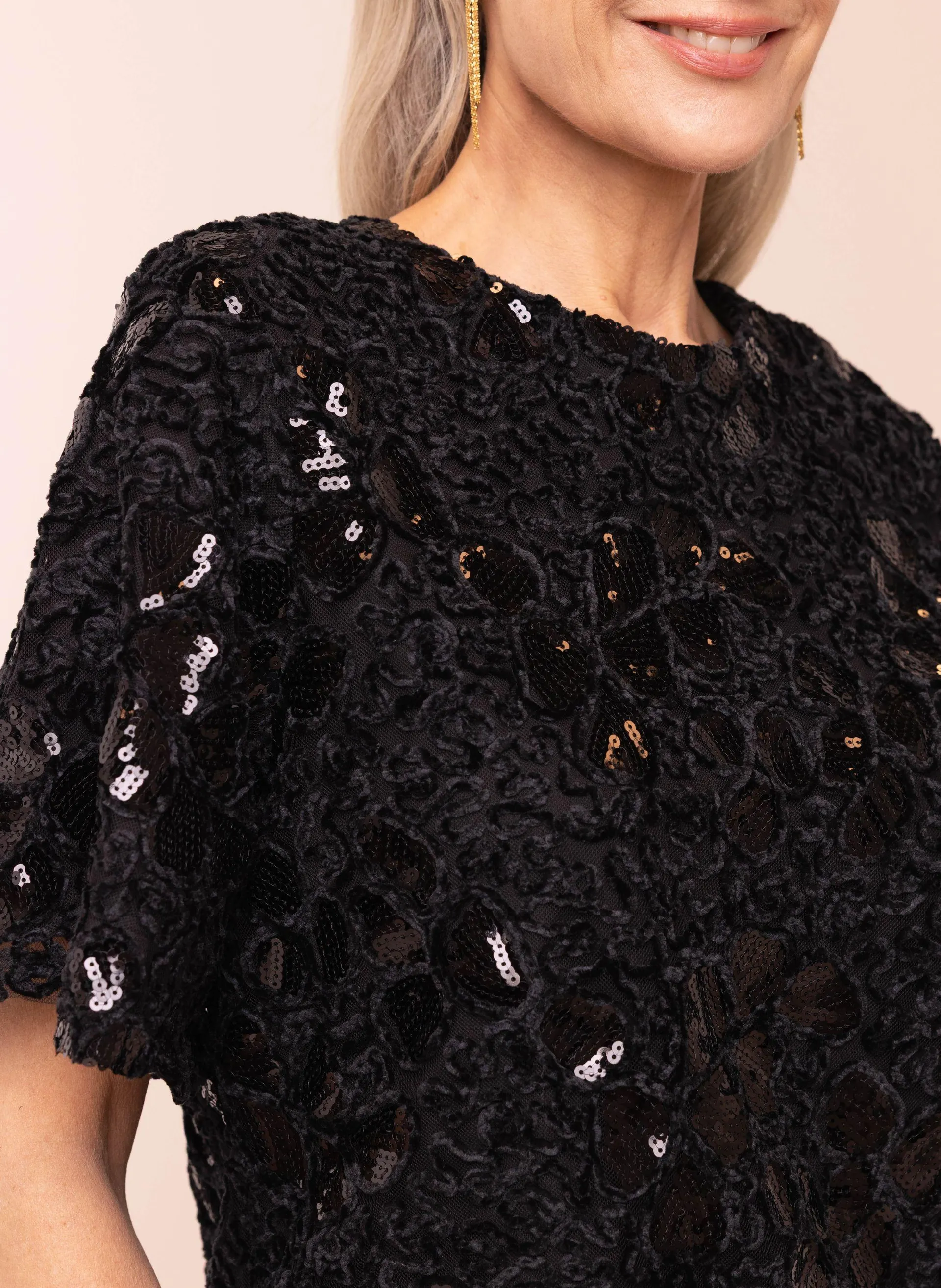 Zwarte top met pailletten