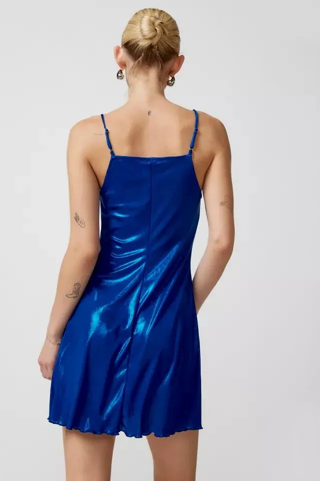 Urban Renewal Parties Remnants Lettuce Edge Shine Mini Dress