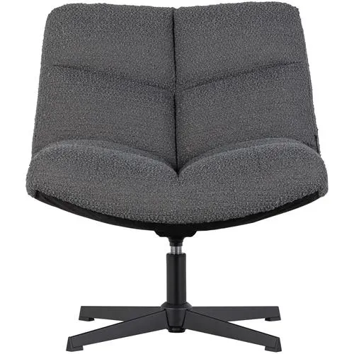 WOOOD draaibare fauteuil Vinny - Boucle - Antraciet - 80x75x75