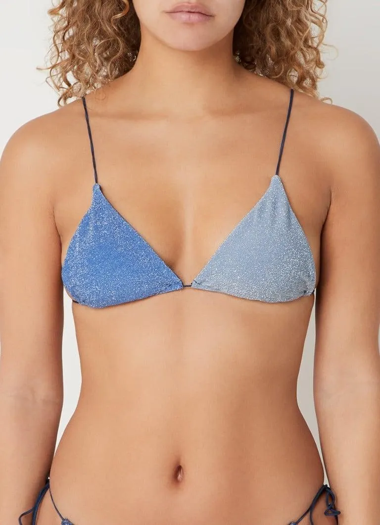 Triangel bikinitop met uitneembare vulling en lurex