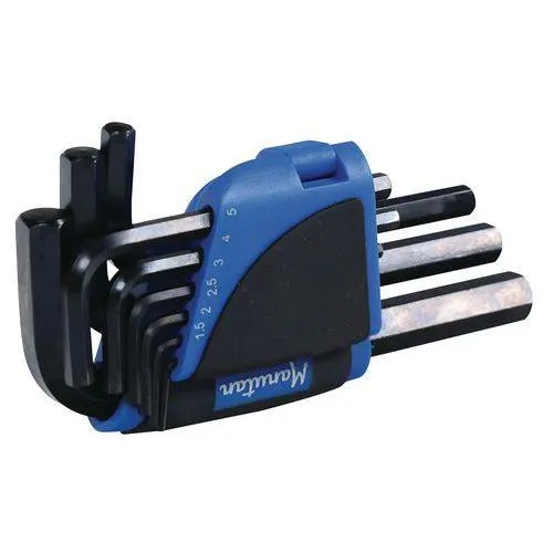 Rek met 9 korte binnenzeskantsleutels - Manutan