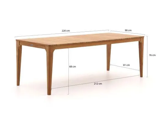 Bellagio Berbaro/Bruca 220cm dining tuinset 7-delig stapelbaar