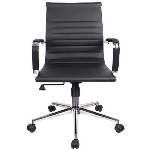 Managersstoel Favora met middelhoge PU rugleuning, zwart