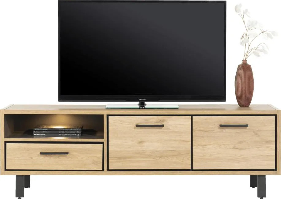 lowboard 170 cm. - 2-deuren + 1-lade + 1-niche (+ LED)