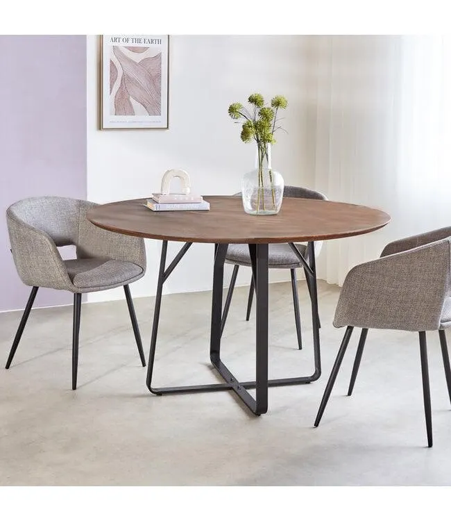 Ronde eettafel acaciahout Zora Ø120 cm bruin