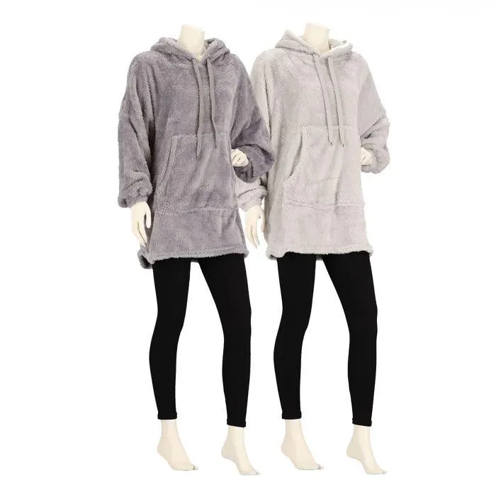 Huggle hoodie dames multi grey