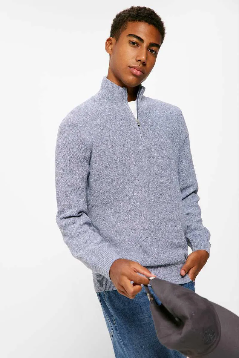 Jersey cuello cremallera torzal