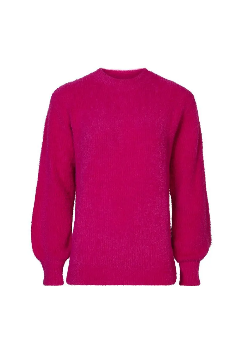 Trui harig fuchsia