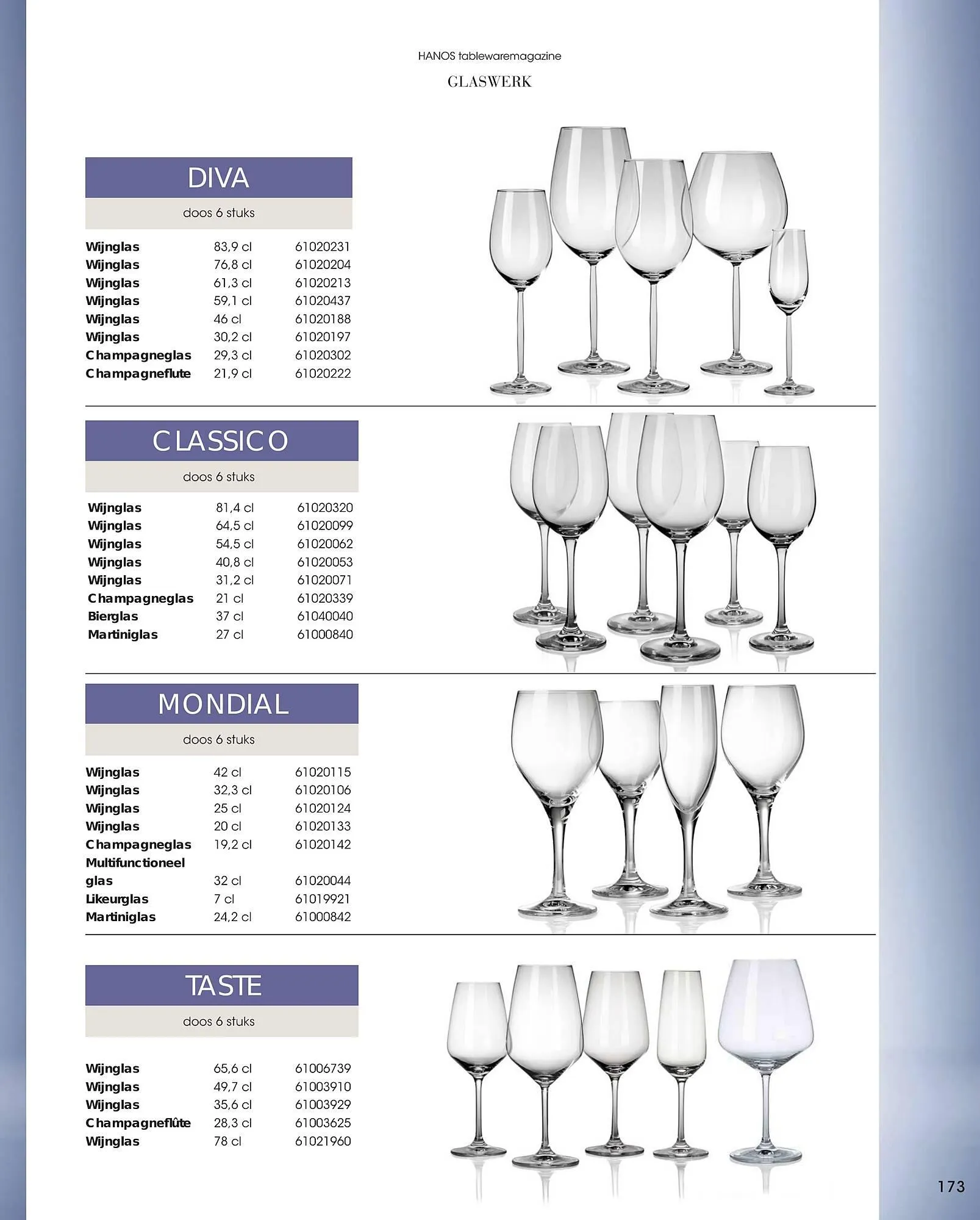 HANOS Tableware Magazine 2023-2024 van 1 januari tot 30 april 2024 - Folder pagina 173