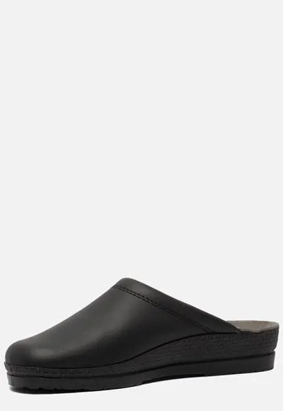 Rohde Pantoffels zwart Leer 370406