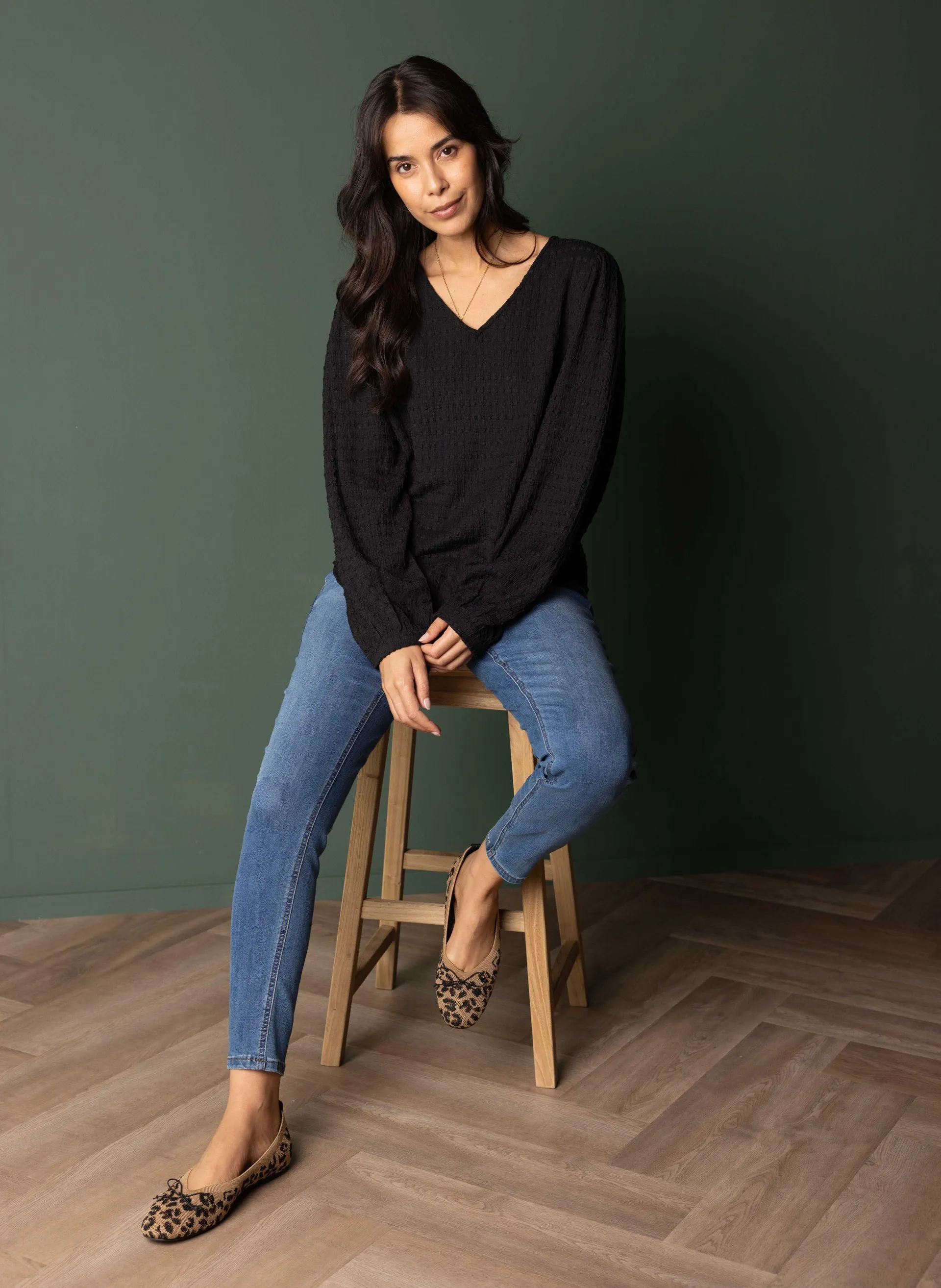 Zwart shirt met structuur