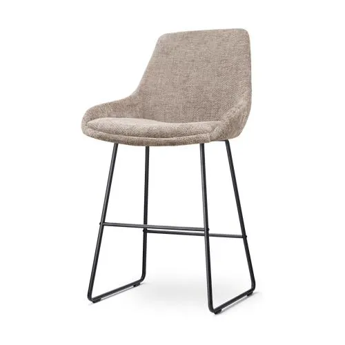 Nolon Nino-Isa Barkruk Bruin - Stof - Zwart Onderstel - 65 cm