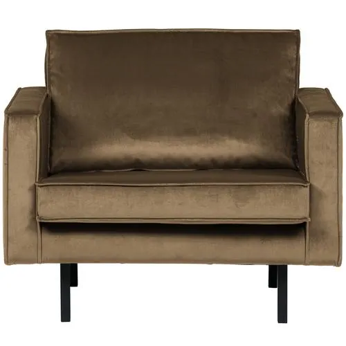 WOOOD fauteuil Rodeo - Velvet - Taupe - 85x105x86