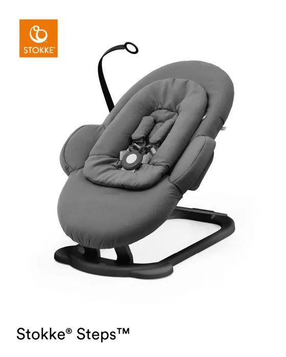 Stokke® Steps™ Wipstoel Herringbone Grey Black Onderstel