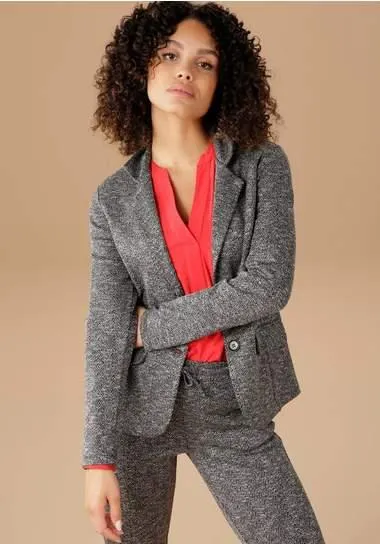 Aniston SELECTED Korte blazer met visgraatmotief