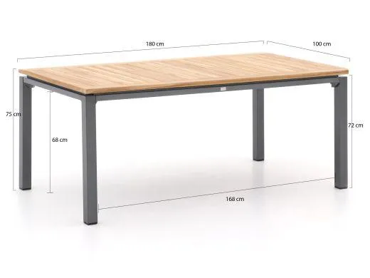 Bellagio Roma/Linosa 180cm dining tuinset 5-delig stapelbaar