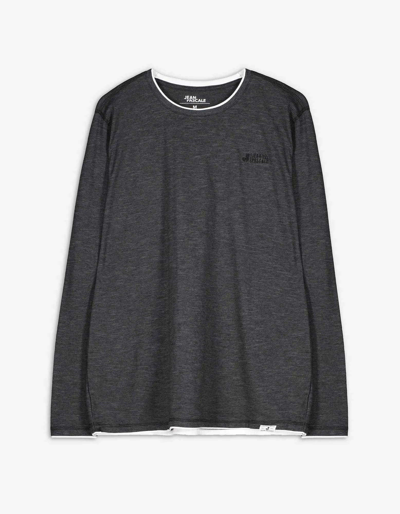 Tričko s dlouhým rukávem - Dvouvrstvý vzhled - cerná