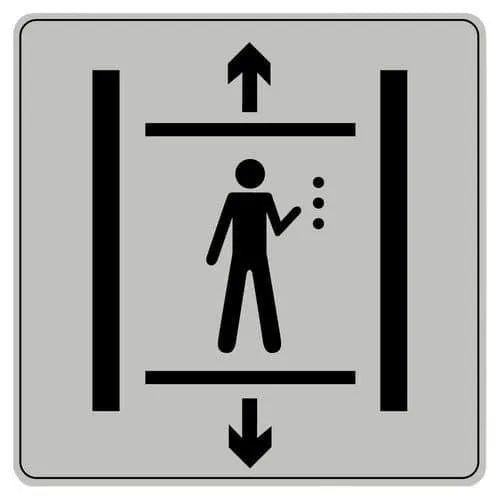 Pictogram van polystyreen ISO 7001 - Lift voor invaliden
