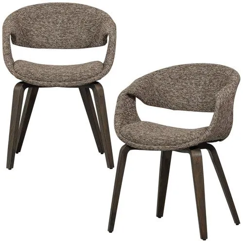 WOOOD eetkamerstoelen houten bruinen poot Yossi - Bruin - Set van 2