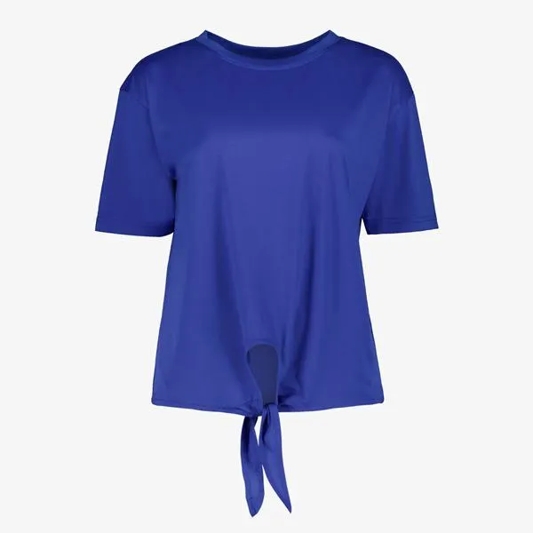 TwoDay dames T-shirt blauw met knoop