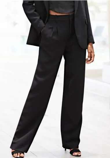 Lascana Pantalon in business-look, elegante stofbroek met zakken en plooien