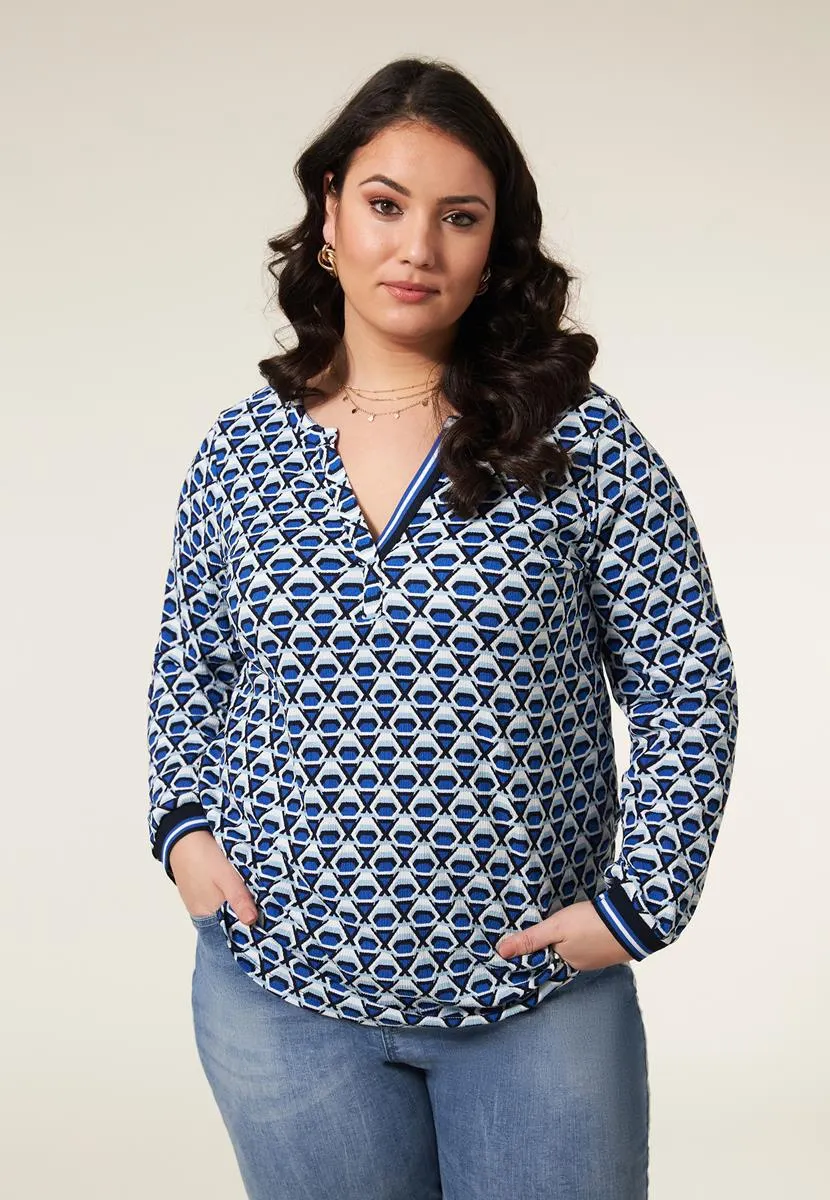 Top print blauw