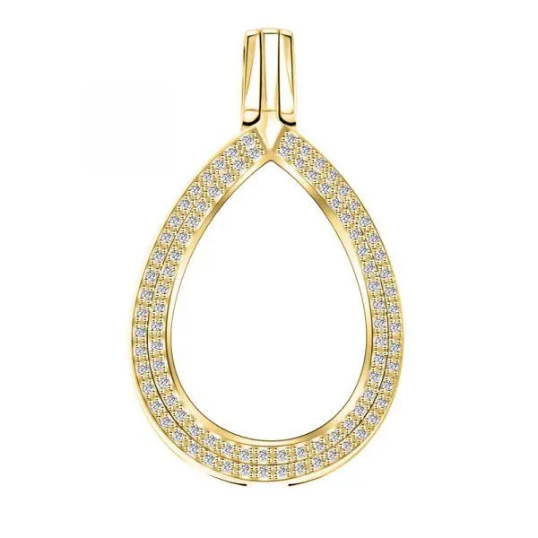 Goccia (25mm) Medaillon "Double" (925/gold-plated)