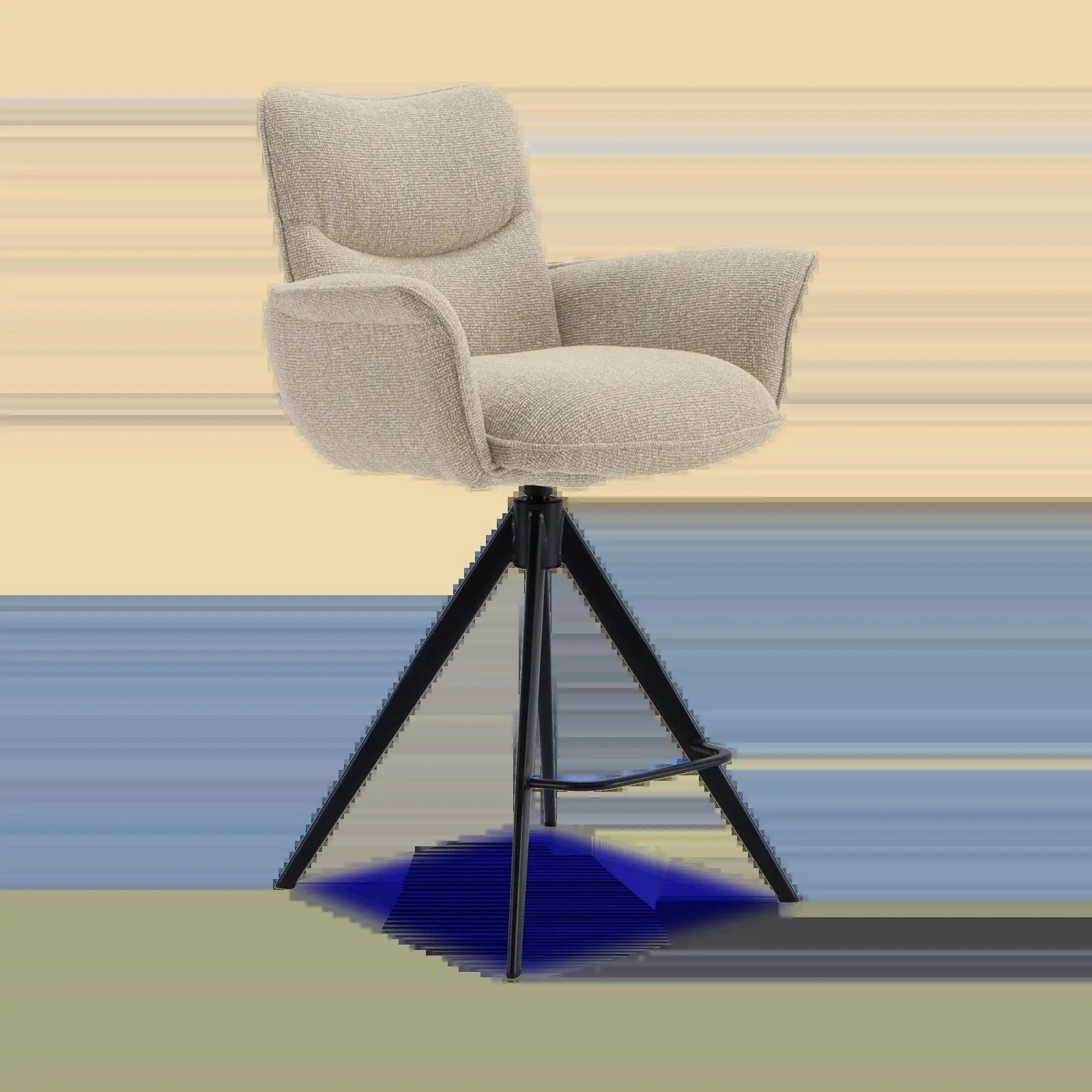 Barstoel Kaya (poot: zwart) - Lodge Clay