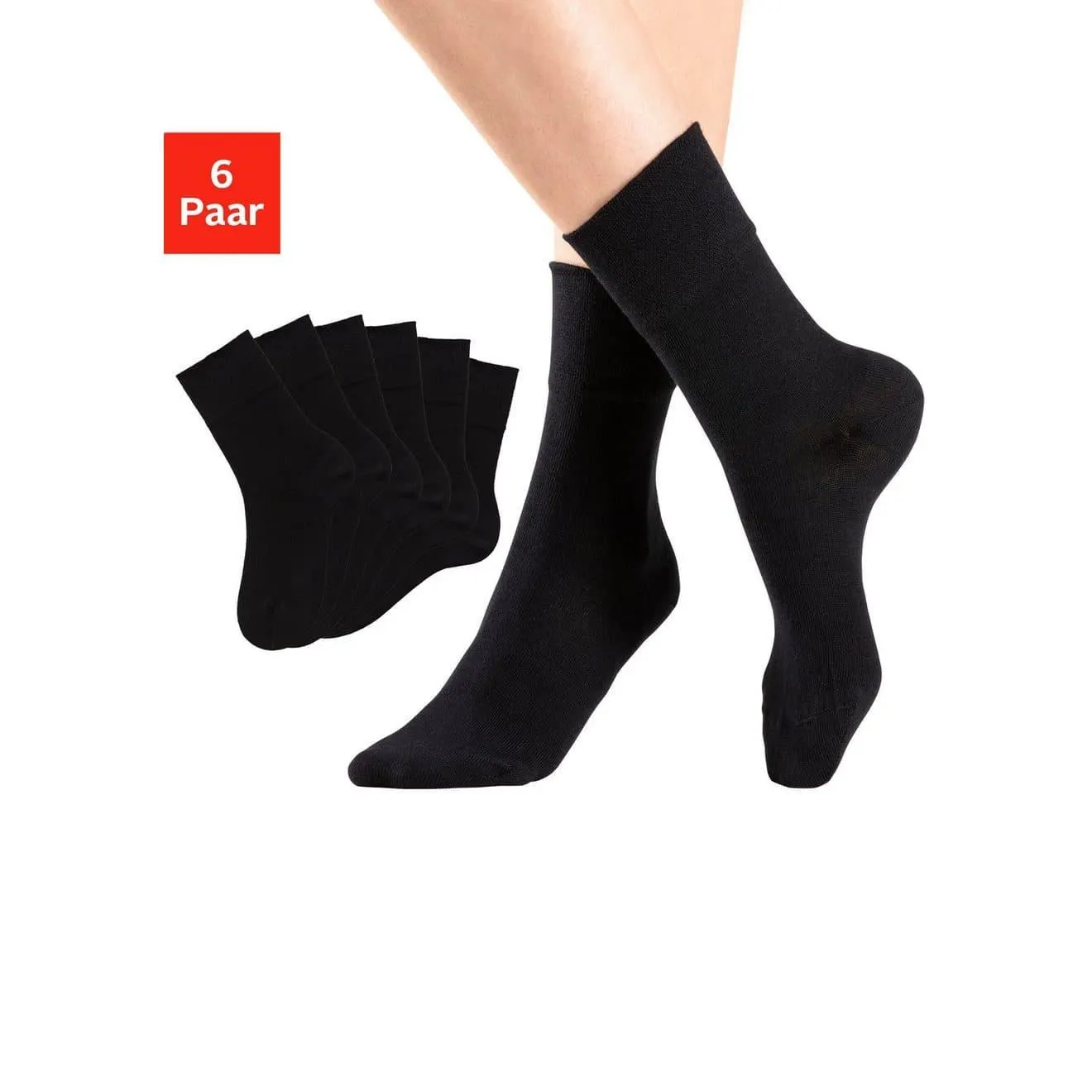 H.I.S Sokken met comfortband ook geschikt voor diabetici (set, 6 paar)