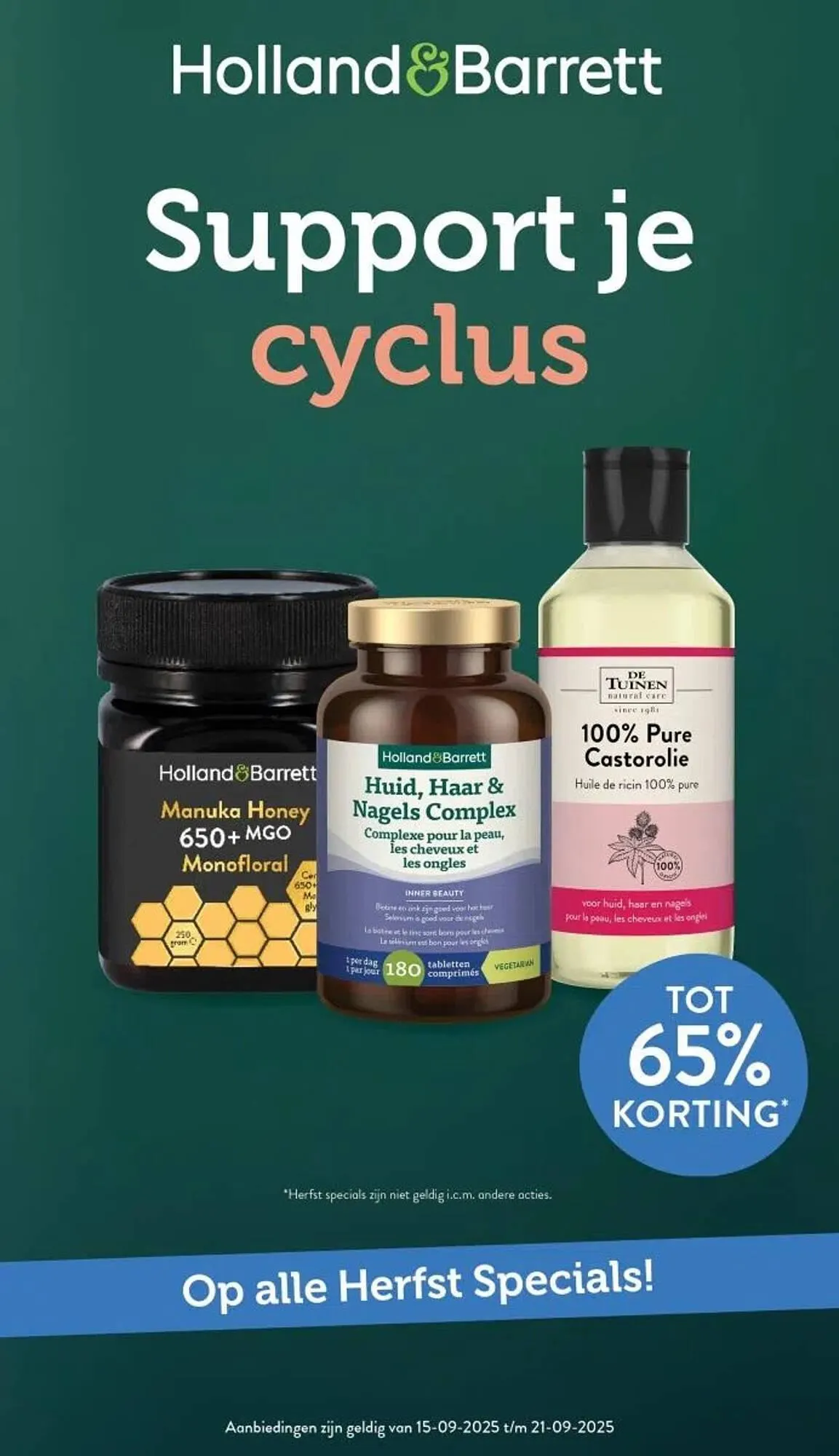 Holland & Barrett folder van 15 september tot 21 september 2025 - Folder pagina 1
