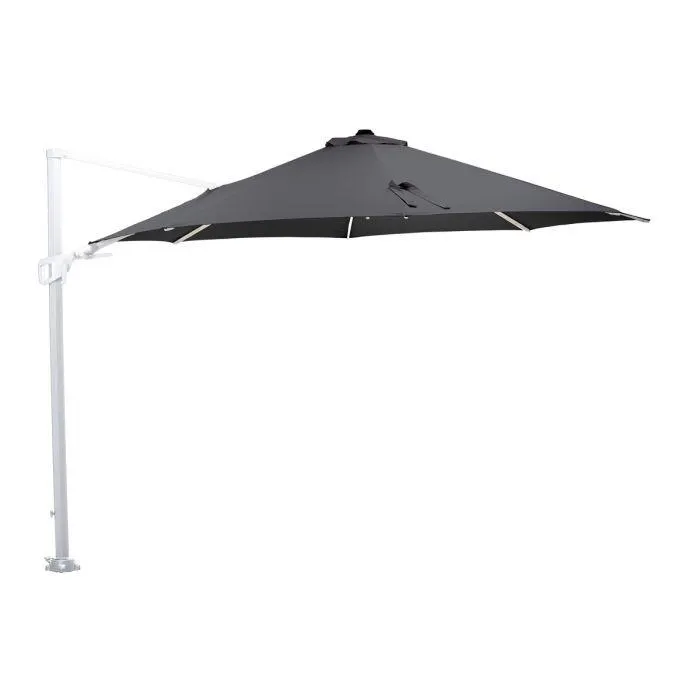 Hawaii zweefparasol Ø350 cm - frame wit - doek zwart