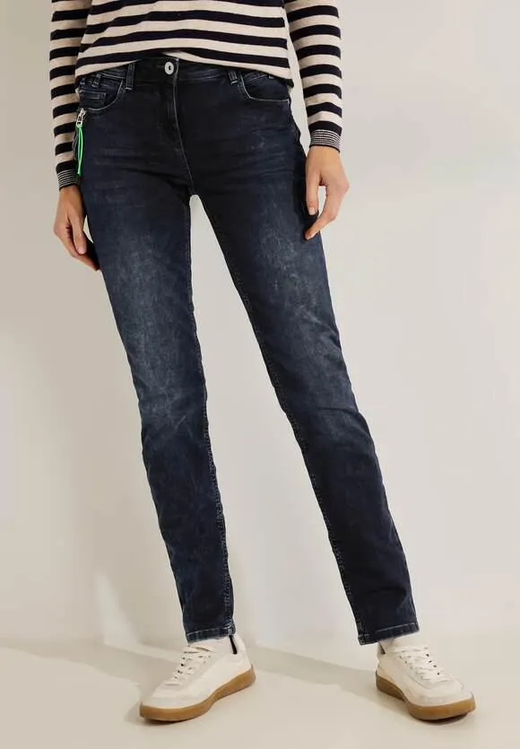 Casual fit jeans met rits
