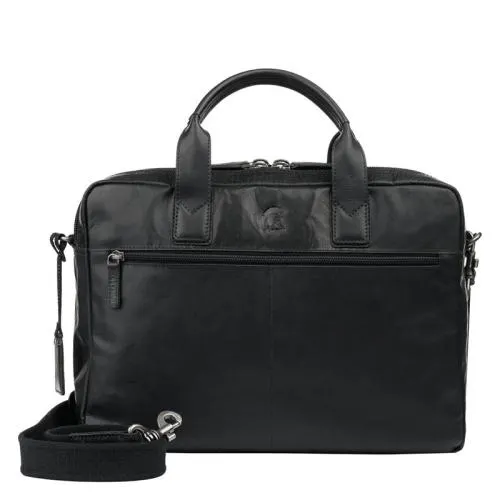 Pylos59 Laptoptas / Aktetas / Werktas 15 Inch Leer Brenton Zwart