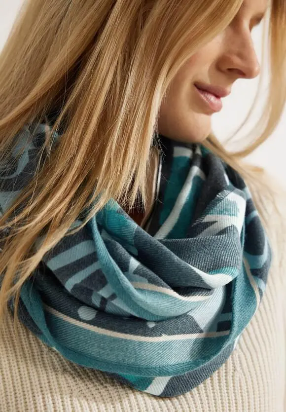 Cosy ronde sjaal met print