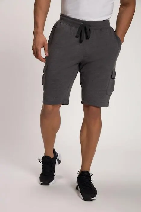 Sweat-cargobermuda, elastische band, cargozakken