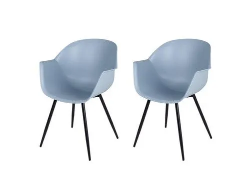 MaximaVida eetkamerstoel Cuyp XXL ijsblauw conische stoelpoten- 2 stuks