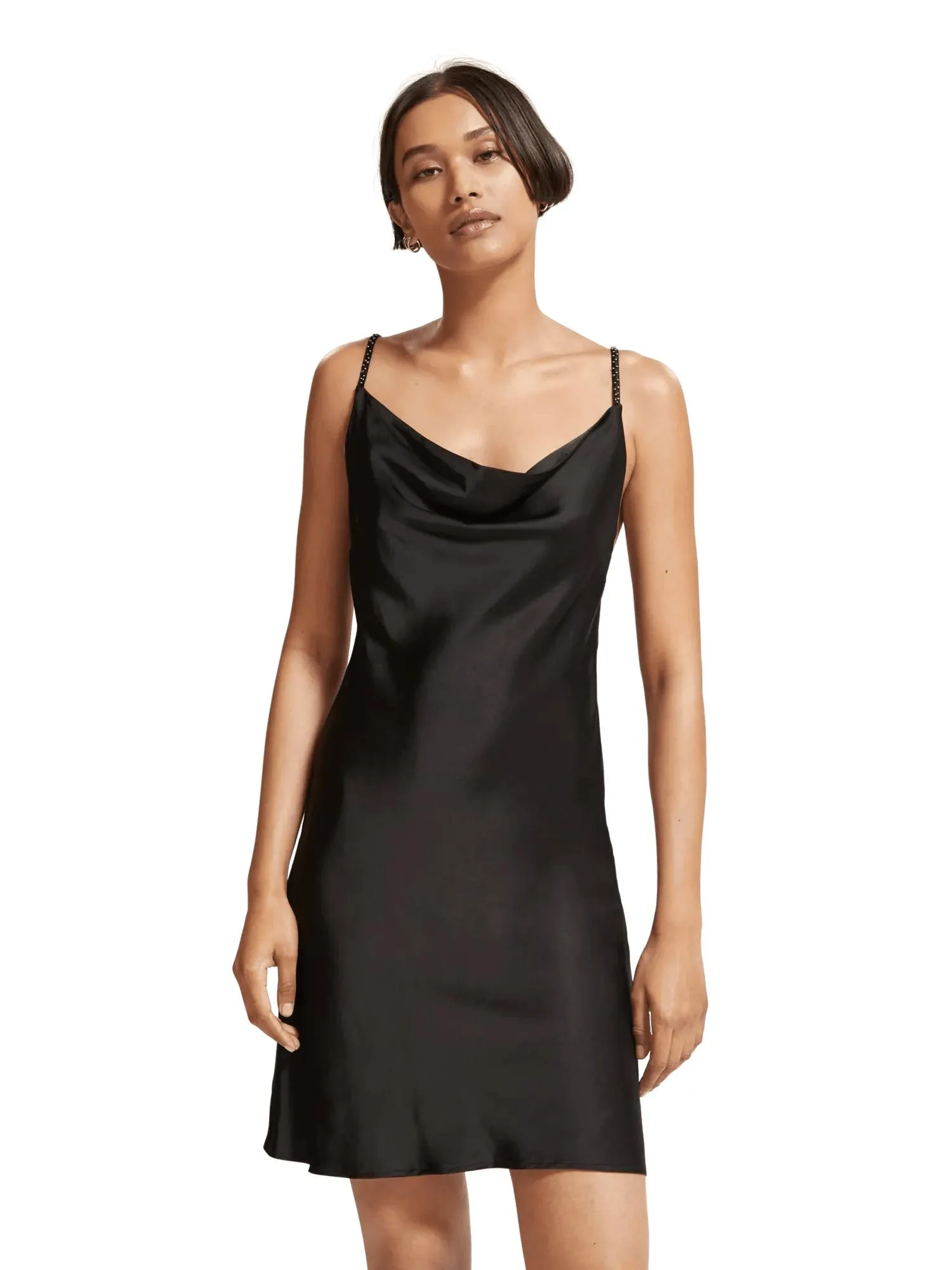 Cowl neck camisole mini dress