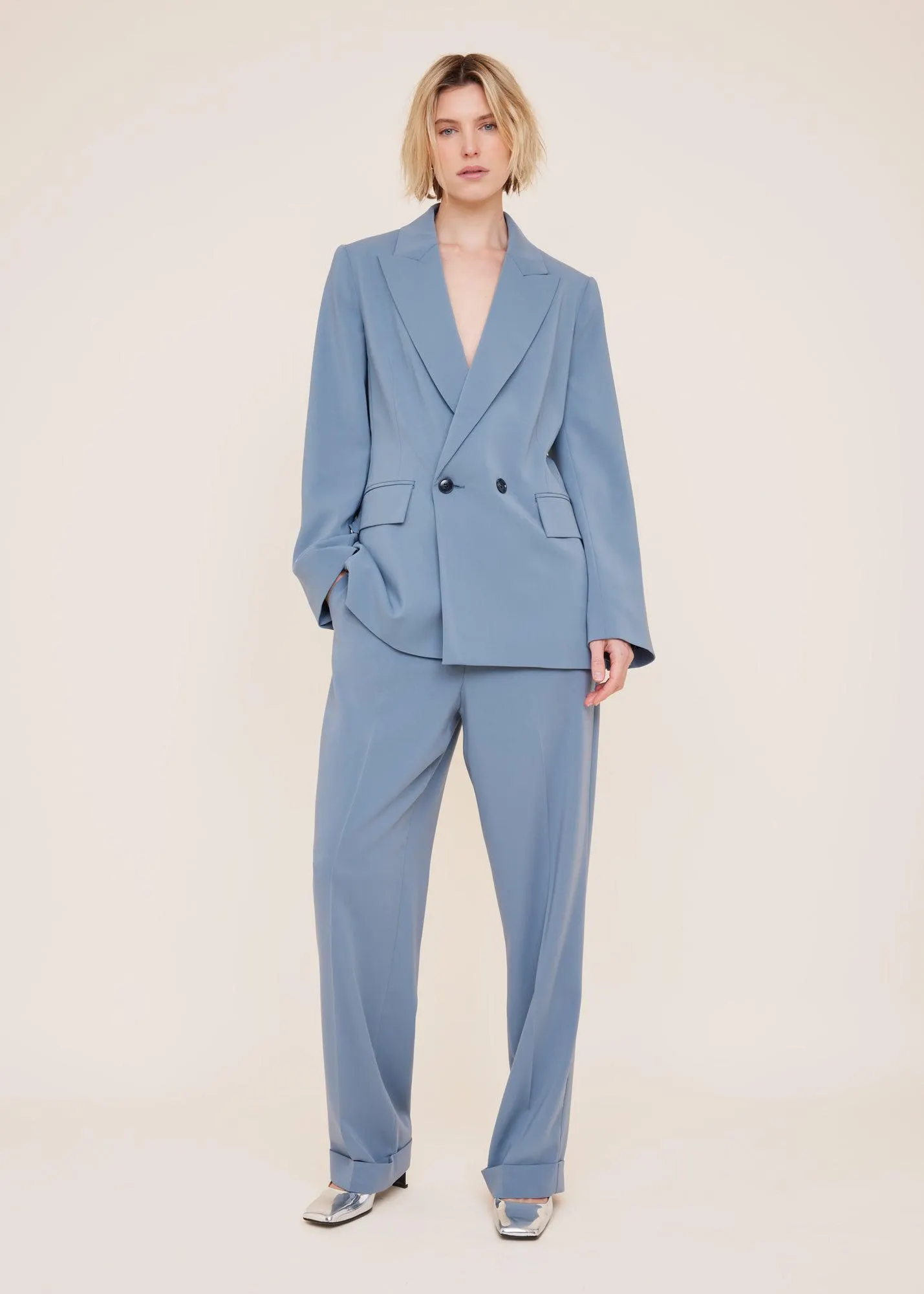 Crêpe colbert double breasted