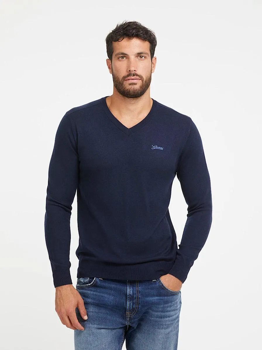 Trui in gemengd zijde ronde hals